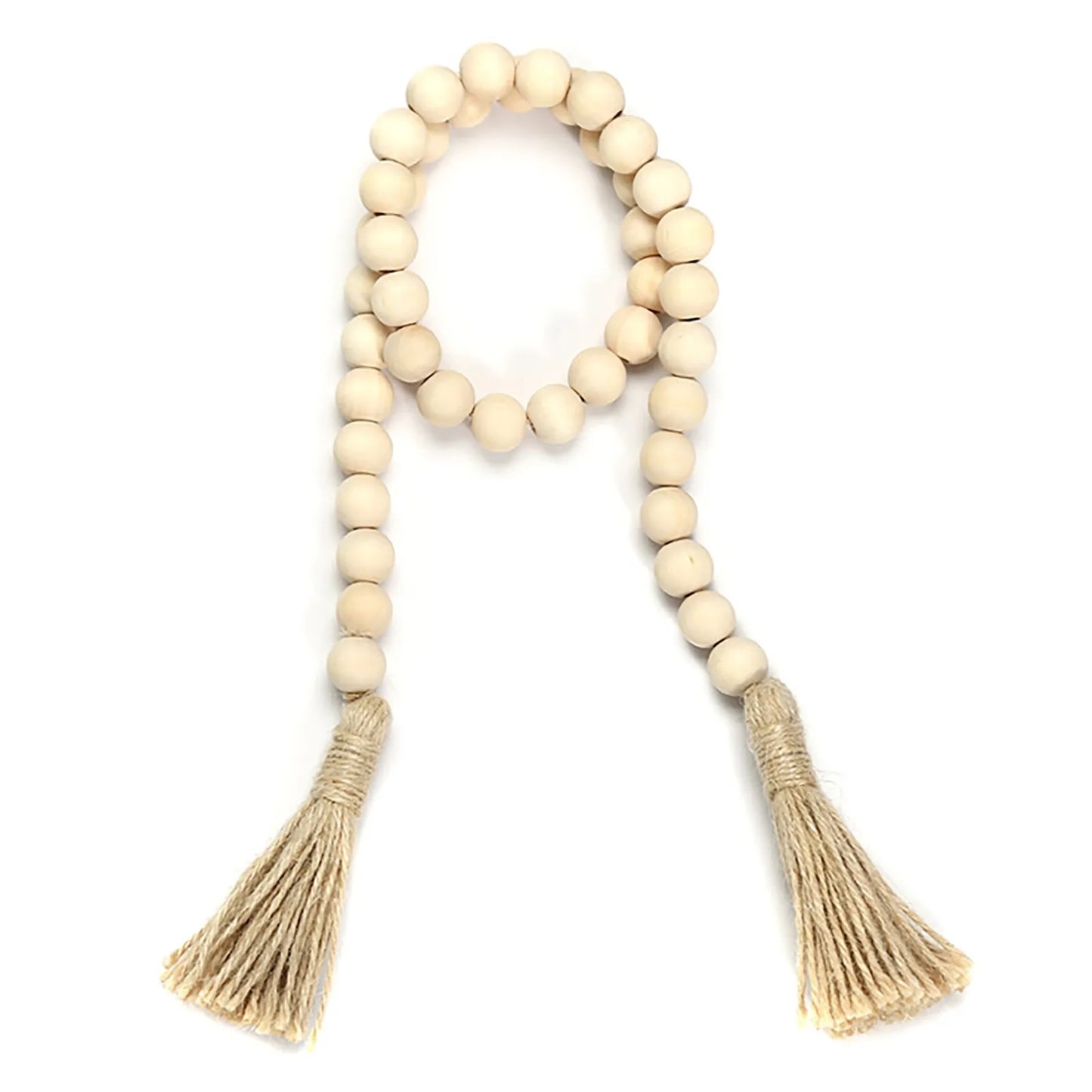 Wood Bead Garland  Wall Hanging  Rustic Wall Tassel