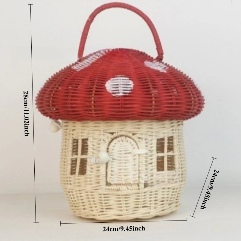 Rattan Woven Mushroom Shaped Basket
