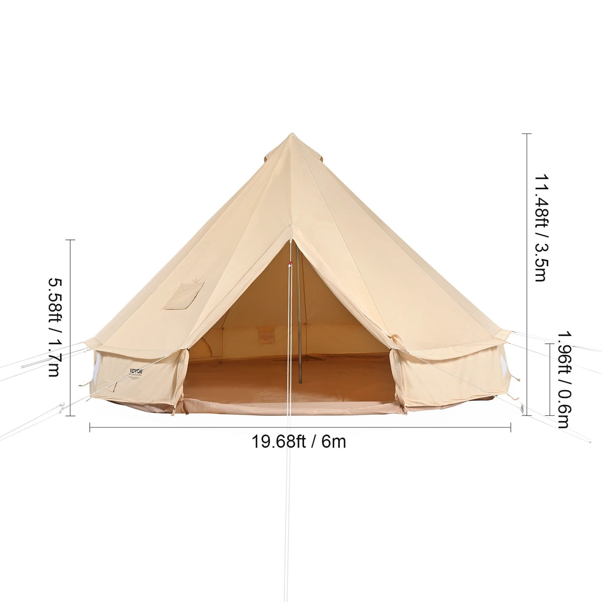 Canvas Bell Tent 4 Seasons 3/4/5/6/7m  8People