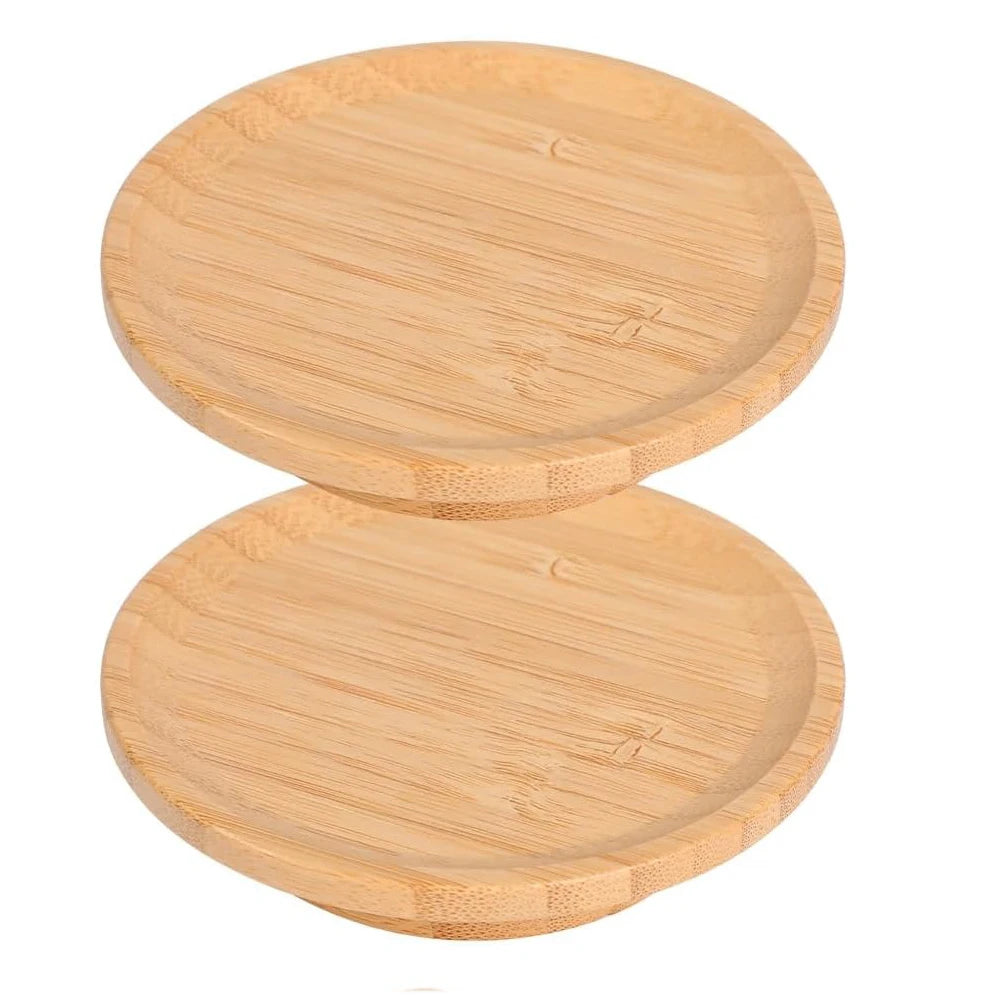 2 Pcs Bamboo Wine Glass Topper Coasters Plate, Charcuterie Board