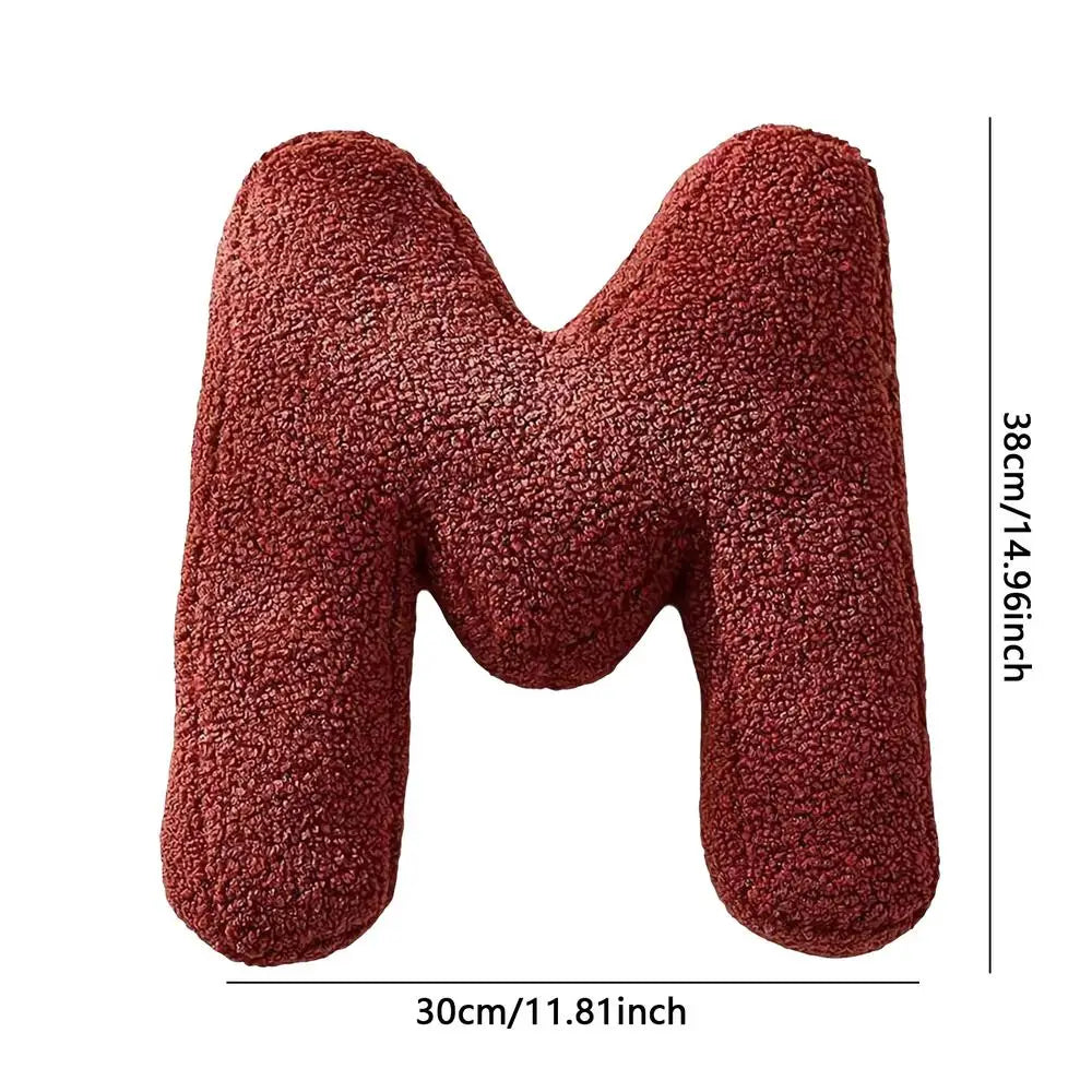 Soft Initial Throw Cushion Plush English Alphabet Pillow A to Z