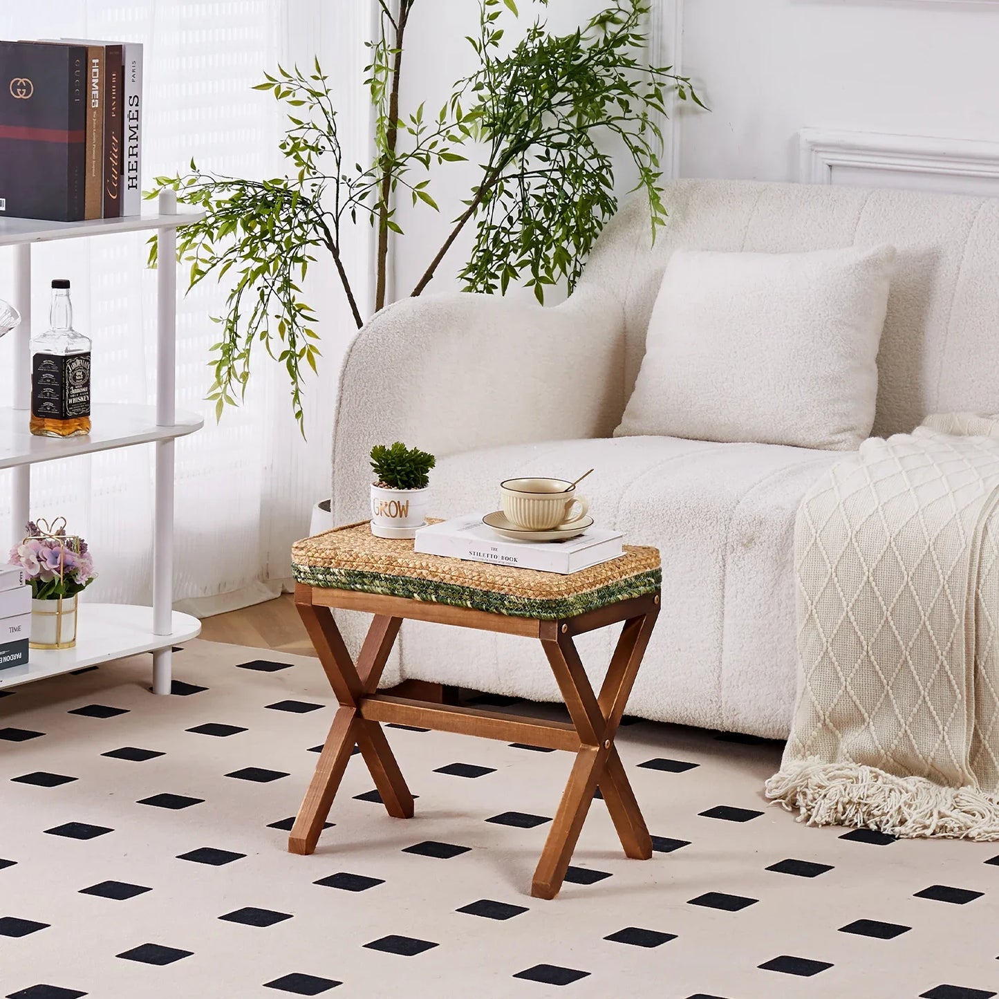 Ottoman Footstool Seagrass  Pouf Ottomans