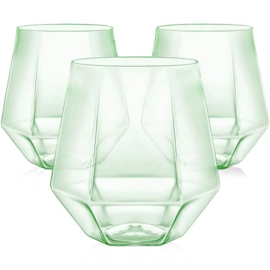 40 Pack Plastic Stemless Wine Whiskey Champagne Glasses, 12 Oz